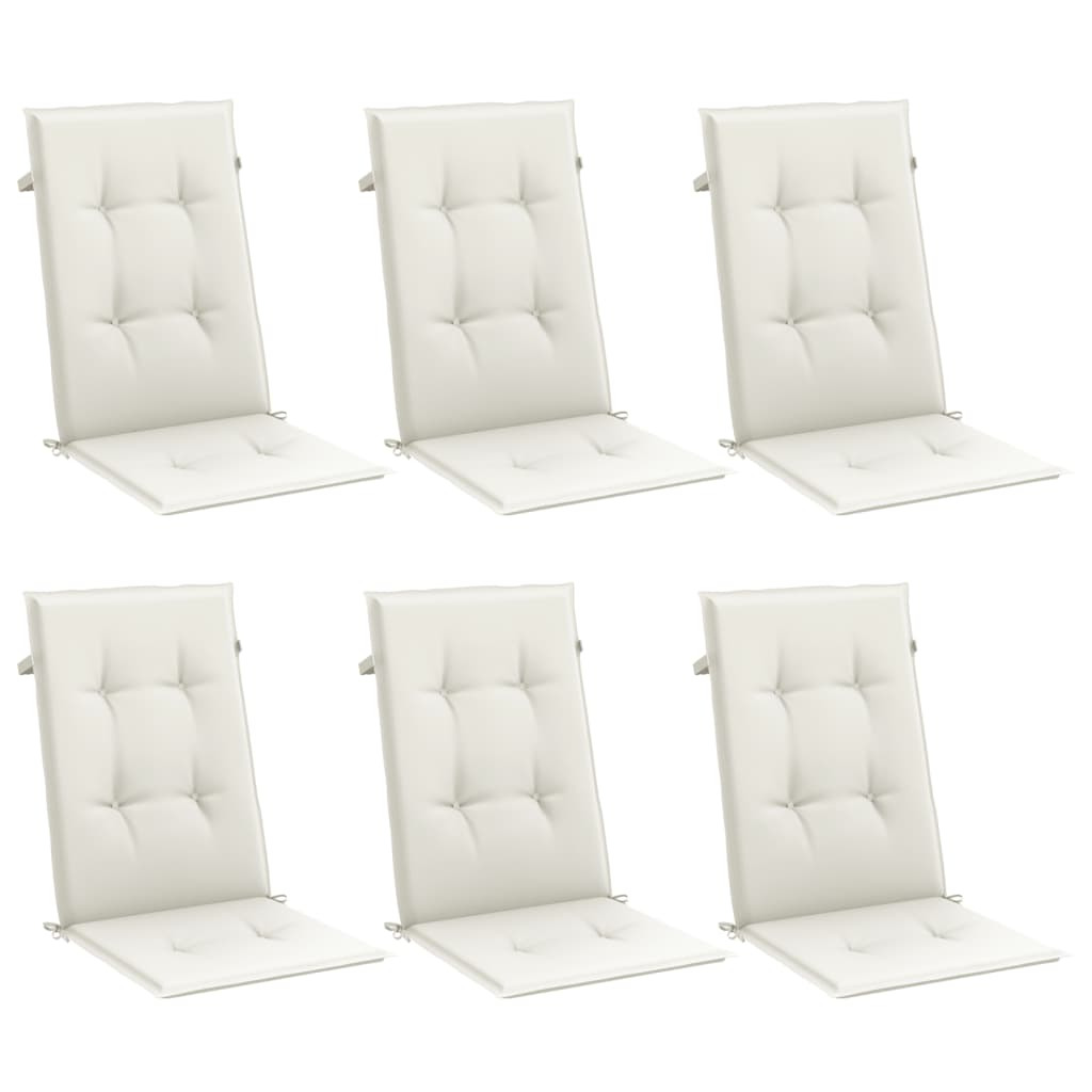 Almofadões para cadeiras altas 6 pcs mesclado tecido creme