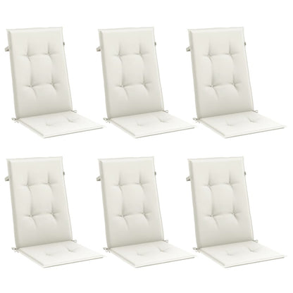 Almofadões para cadeiras altas 6 pcs mesclado tecido creme