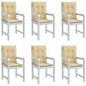 Almofadões lombares p/ cadeiras 6pcs 100x50x4cm mesclado tecido