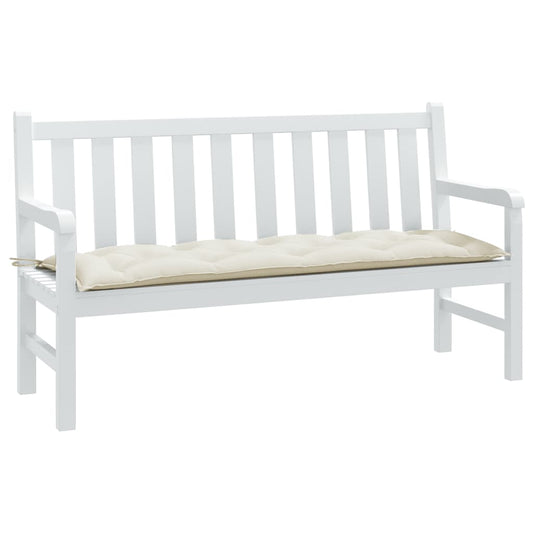 Almofadão p/ banco de jardim 150x50x7 cm mesclado tecido creme