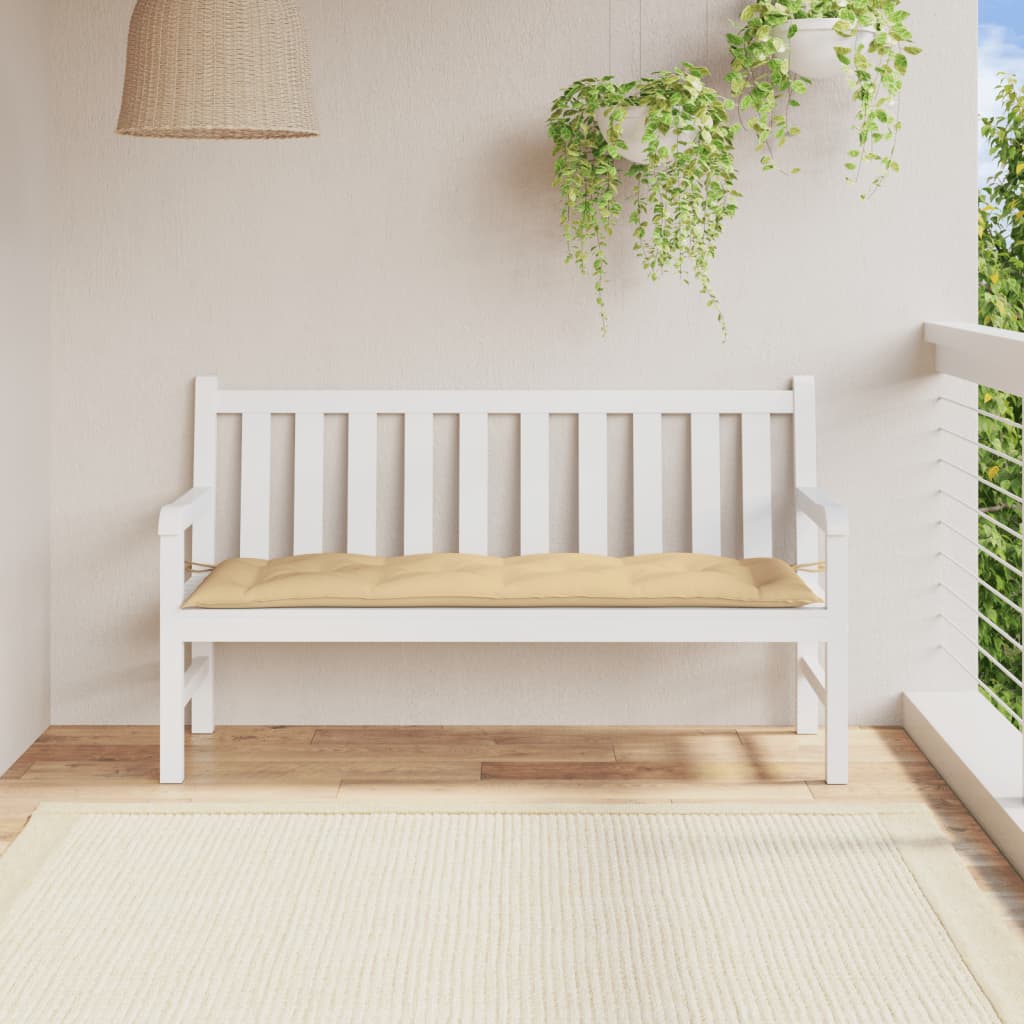 Almofadão p/ banco de jardim 150x50x7 cm mesclado tecido bege