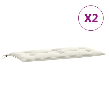 Almofadões banco jardim 2pcs 100x50x7cm mesclado tecido creme