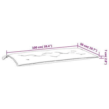 Almofadões banco jardim 2pcs 100x50x7cm mesclado tecido creme