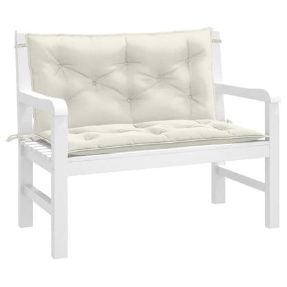 Almofadões banco jardim 2pcs 100x50x7cm mesclado tecido creme
