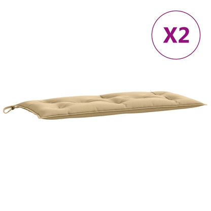Almofadões banco jardim 2pcs 100x50x7cm mesclado tecido bege
