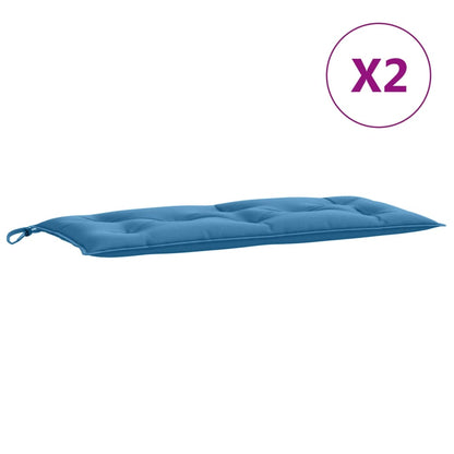 Almofadões banco jardim 2pcs 100x50x7cm mesclado tecido azul