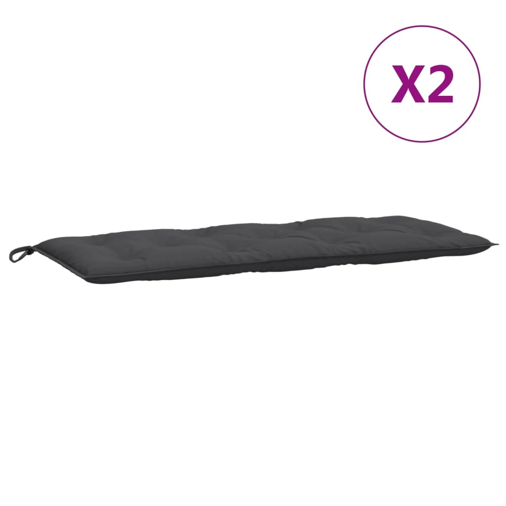 Almofadões banco jardim 2pcs 120x50x7cm mesclado antracite