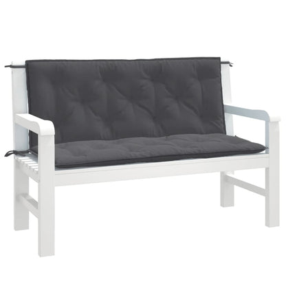 Almofadões banco jardim 2pcs 120x50x7cm mesclado antracite