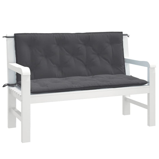 Almofadões banco jardim 2pcs 120x50x7cm mesclado antracite
