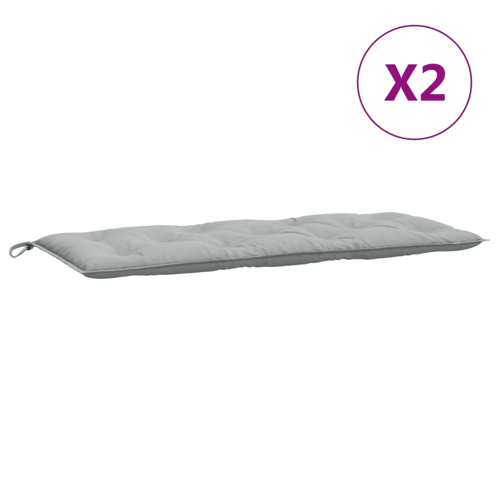Almofadões banco jardim 2pcs 120x50x7cm mesclado cinza-claro
