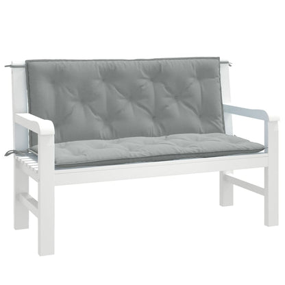 Almofadões banco jardim 2pcs 120x50x7cm mesclado cinza-claro