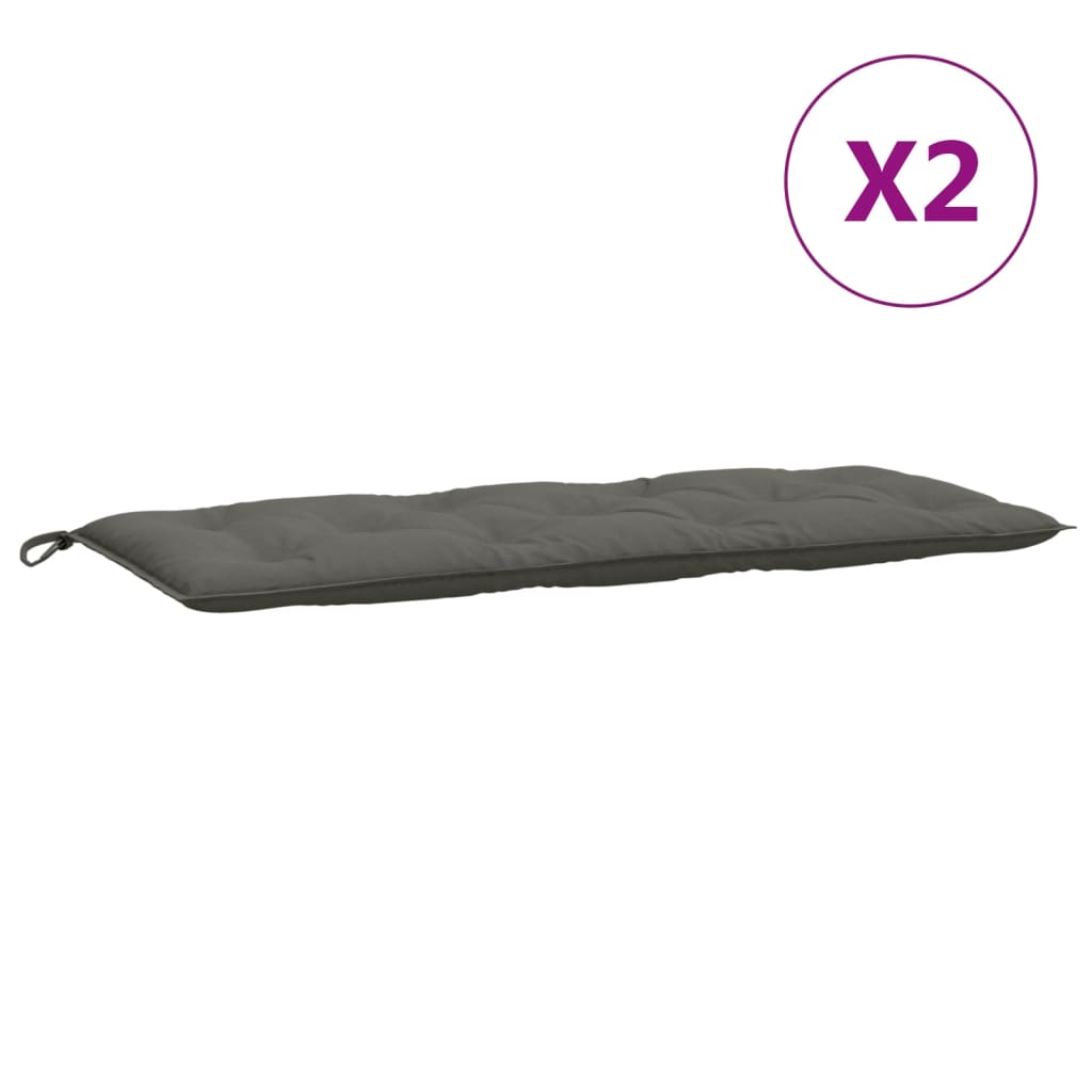 Almofadões banco jardim 2pcs 120x50x7cm mesclado cinza-escuro