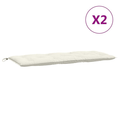 Almofadões banco jardim 2pcs 120x50x7cm mesclado creme