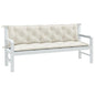 Almofadões banco jardim 2pcs 180x50x7cm mesclado tecido creme
