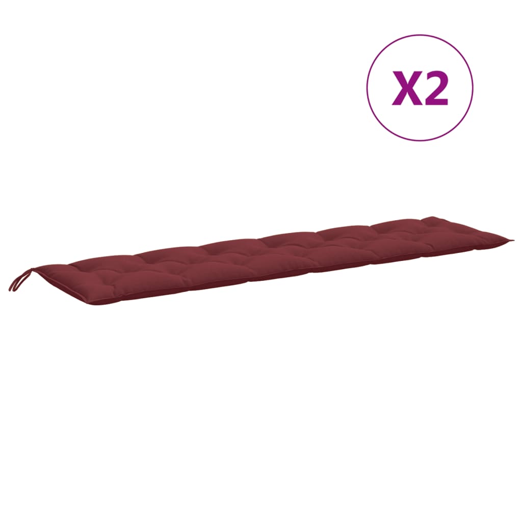 Almofadões banco jardim 2pcs 200x50x7cm mesclado tecido