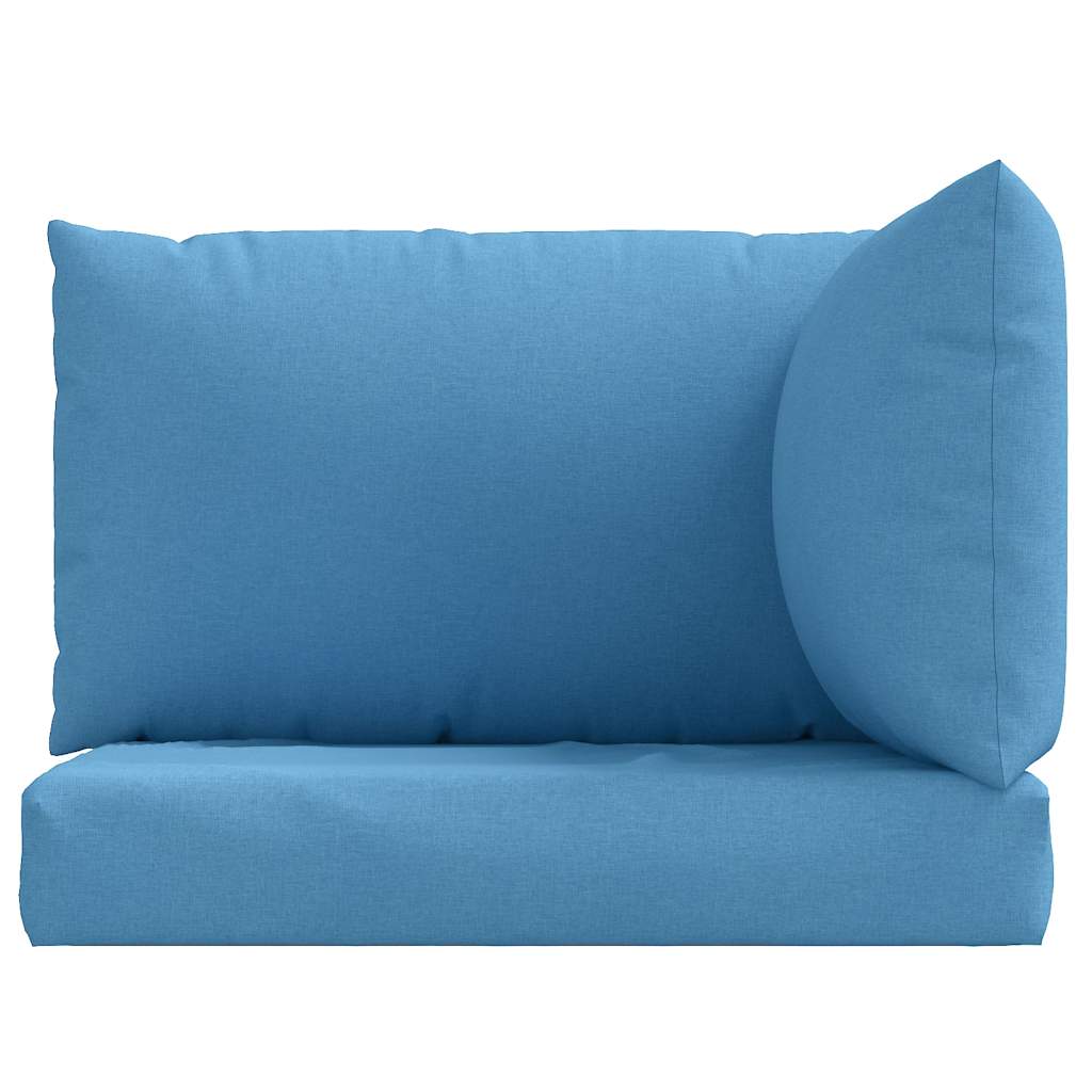 Almofadões de paletes 3 pcs mesclado tecido azul