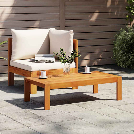 2 pcs conjunto de sofás de jardim c/ almofadões acácia maciça