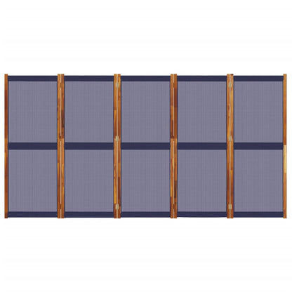 Divisória/biombo com 5 painéis 350x180 cm azul escuro