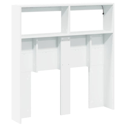 Armário de cabeceira com luzes LED 100x17x102 cm branco