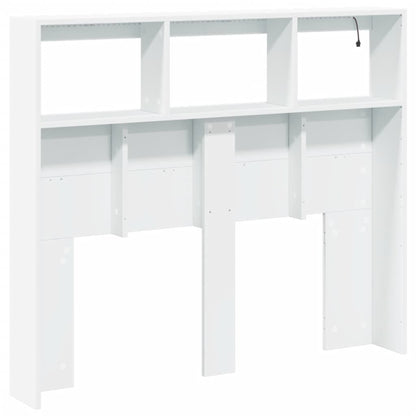 Armário de cabeceira com luzes LED 120x17x102 cm branco