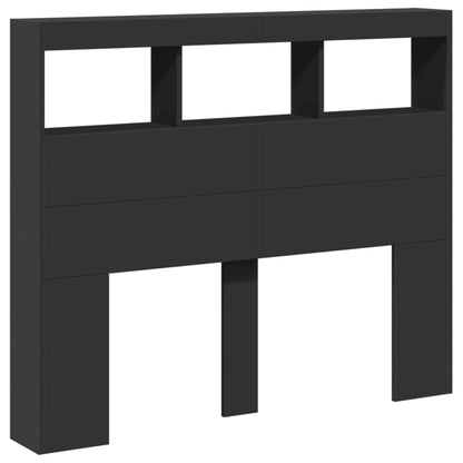 Armário de cabeceira com luzes LED 120x17x102 cm preto