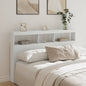 Armário de cabeceira com luzes LED 160x17x102 cm branco
