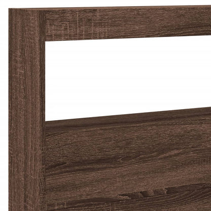 Armário cabeceira c/ luzes LED 220x17x102 cm carvalho castanho