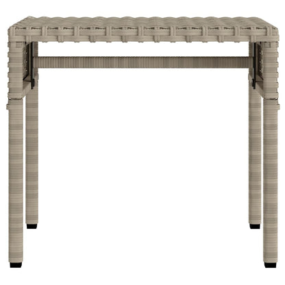 Espreguiçadeira com toldo e mesa vime PE cinzento-claro