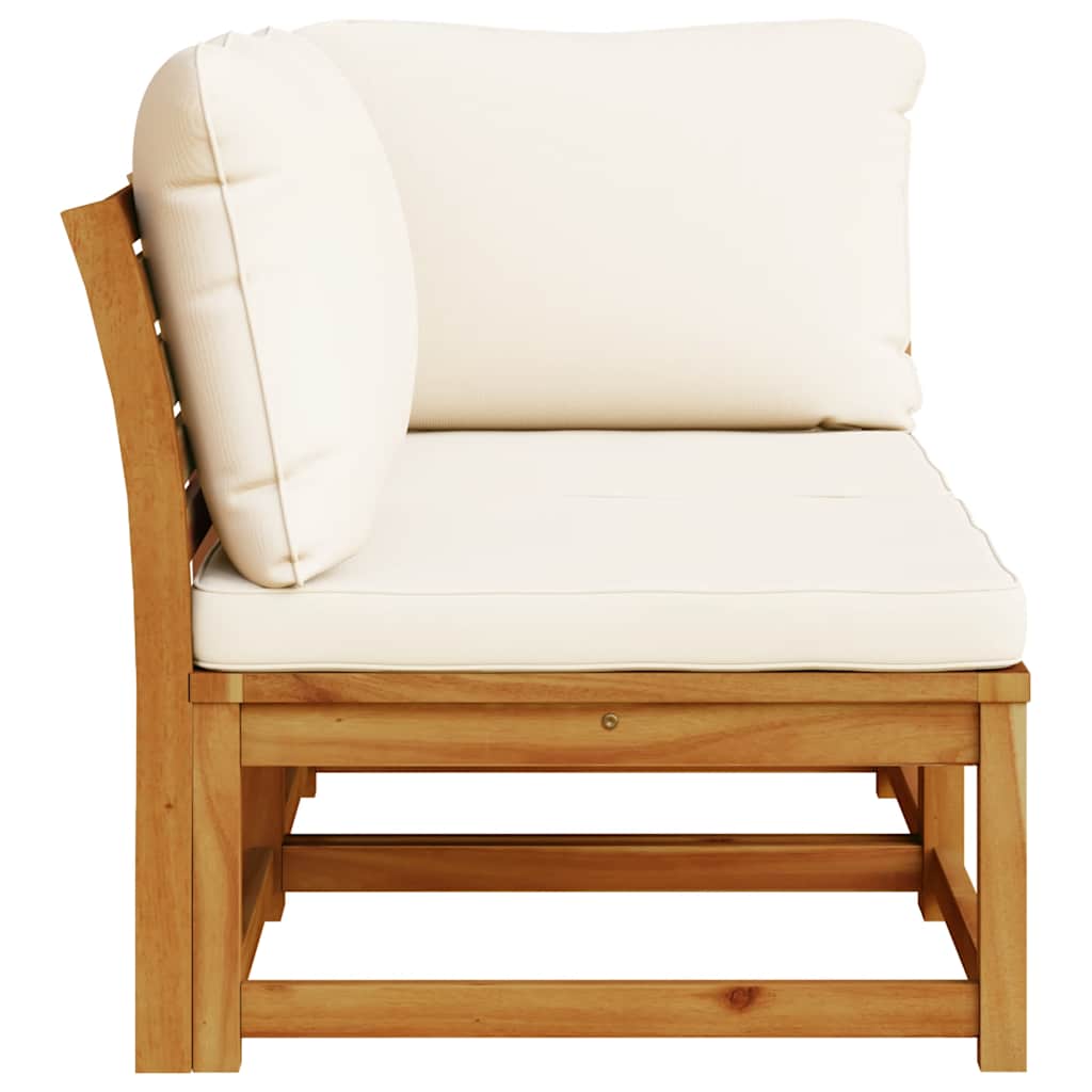 2 pcs conjunto lounge de jardim c/ almofadões acácia maciça