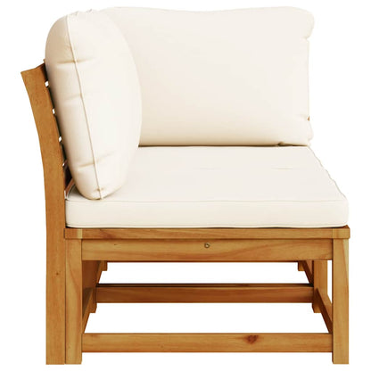 2 pcs conjunto lounge de jardim c/ almofadões acácia maciça