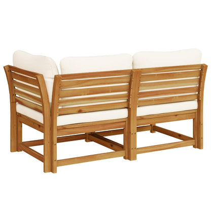 2 pcs conjunto lounge de jardim c/ almofadões acácia maciça