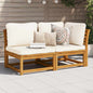 2 pcs conjunto lounge de jardim c/ almofadões acácia maciça