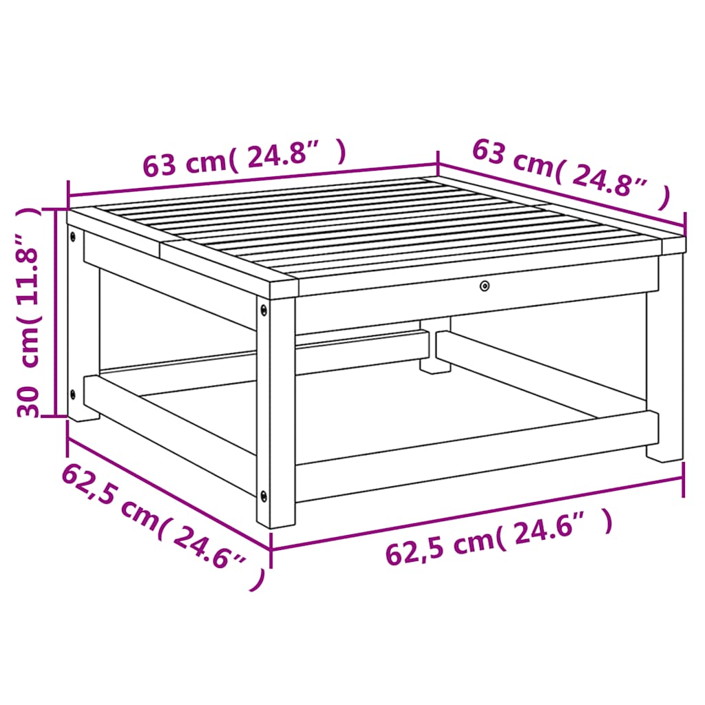 Mesa de jardim 63x63x30 cm madeira de acácia maciça