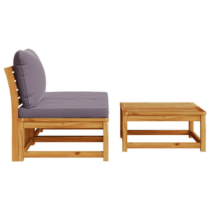 3 pcs conjunto lounge de jardim c/ almofadões acácia maciça