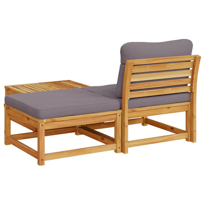 3 pcs conjunto lounge de jardim c/ almofadões acácia maciça