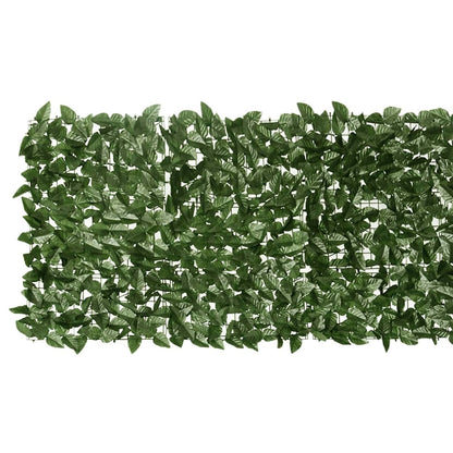 Tela de varanda com folhas verde-escuras 200x75 cm