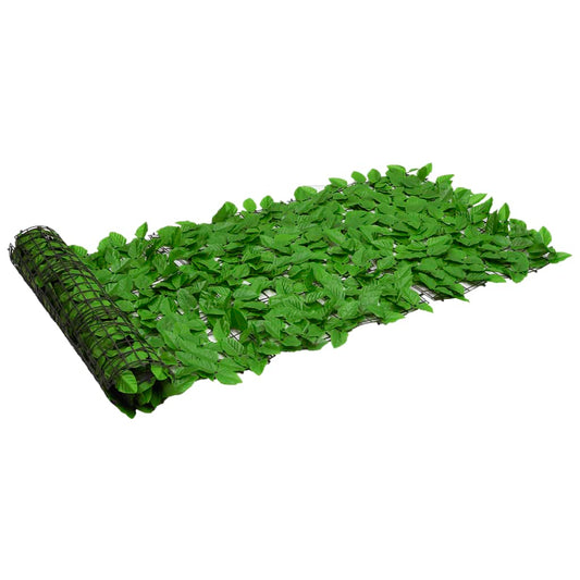 Tela de privacidade p/ varanda c/ folhas 600x75 cm verde