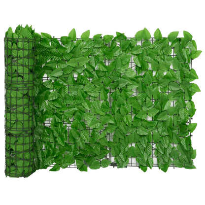 Tela de privacidade p/ varanda c/ folhas 600x75 cm verde