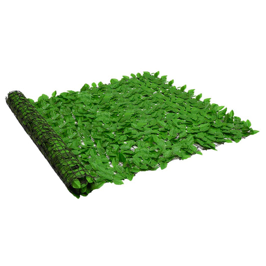 Tela de privacidade p/ varanda c/ folhas 300x150 cm verde