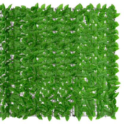 Tela de privacidade p/ varanda c/ folhas 300x150 cm verde