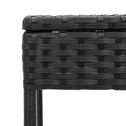 Espreguiçadeiras com mesa 2 pcs vime PE preto