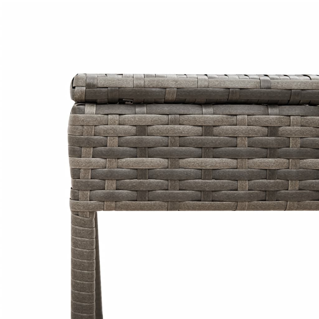 Espreguiçadeiras com mesa 2 pcs vime PE cinzento