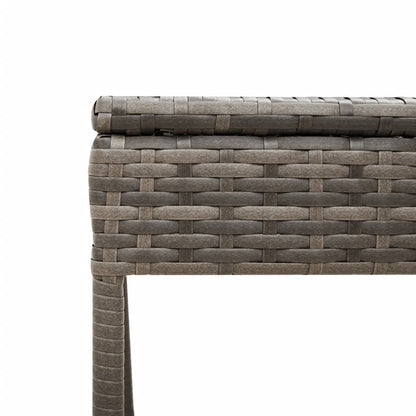 Espreguiçadeiras com mesa 2 pcs vime PE cinzento