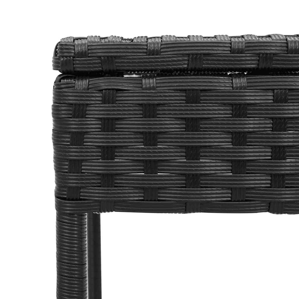 Espreguiçadeiras com mesa 2 pcs vime PE preto