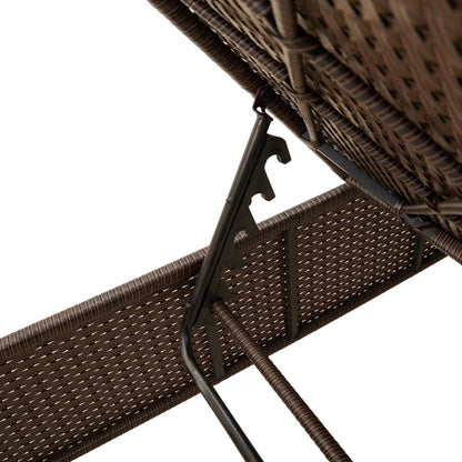 Espreguiçadeira com mesa e almofadão vime PE castanho