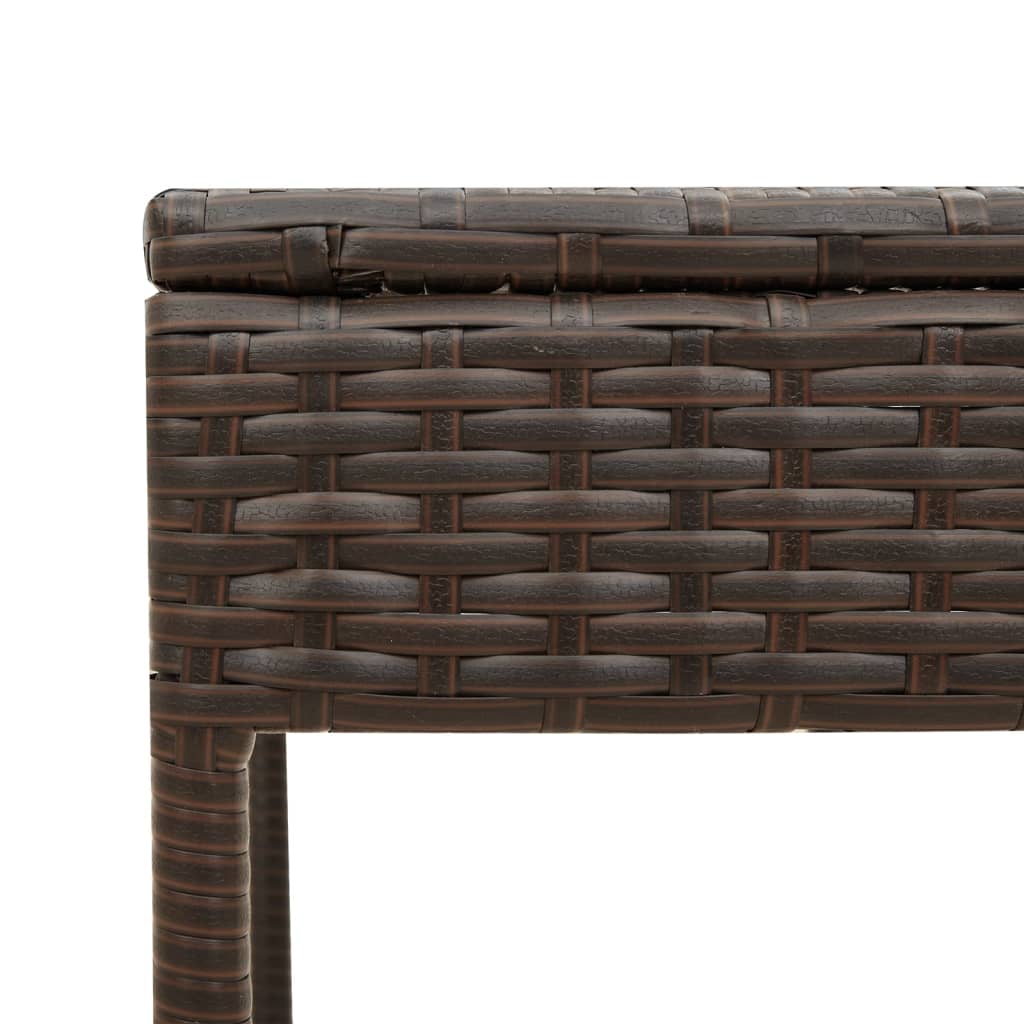 Espreguiçadeira com mesa e almofadão vime PE castanho