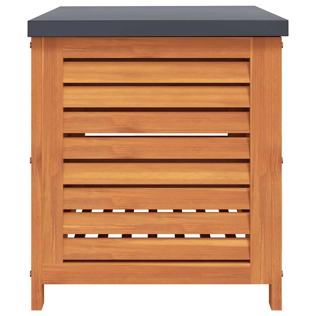 Caixa de arrumação para jardim 60x50x55 cm eucalipto maciça