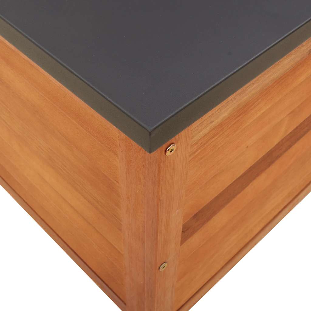 Caixa de arrumação para jardim 60x50x55 cm eucalipto maciça