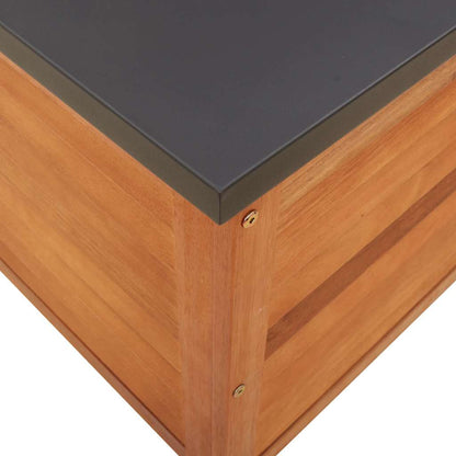 Caixa de arrumação para jardim 60x50x55 cm eucalipto maciça