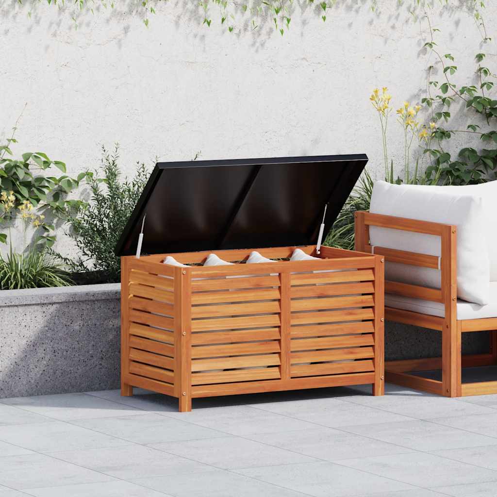 Caixa de arrumação para jardim 90x48x55 cm eucalipto maciça